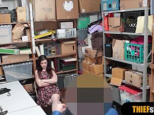 Skinny Anastasia Rose Punished By Mall Cop