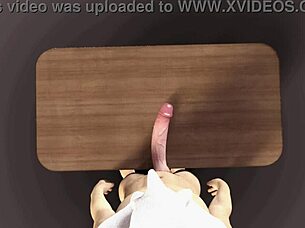 look at huge white dick on desk!