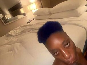 ebony babe sucks big black cock hard 😈