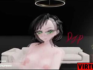 Cute futa Rachel dances to pop blender mmd.
