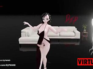 Rachel futa comel menari ke pop blender mmd