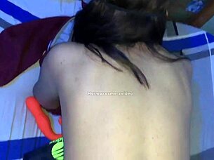 i'm watching putita morocha play with toys and get fucked doggystyle