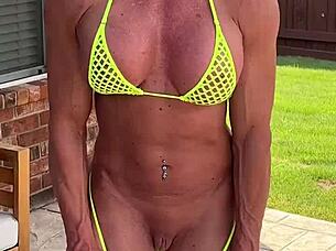 I love showing off my pussy and ass in this tiny bikini over and over again just for you
