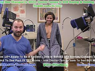 Horny secretary strips, plays with dildo, then gets fucked and cum on glasses.