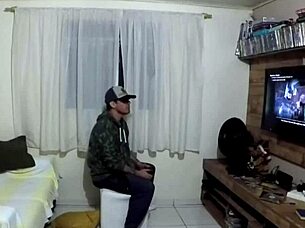 he plays playstation while she fucks