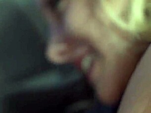 Couple Engages in Risky Public Blowjob Inside the Car, Sloppy and Intense