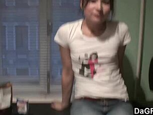 Amateur lesbians kiss and tattoo in kitchen teen fun.