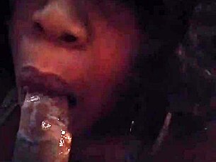 ebony bbw gives sloppy blowjob to big black cock