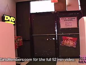 Blonde picks toy naked in store