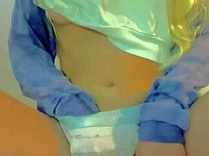 horny teen cums in lingerie