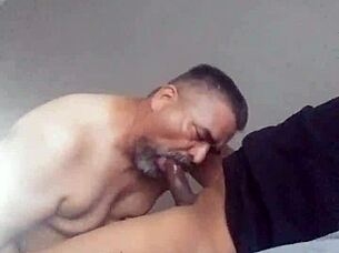 Sucking Black Shemale's Big Cock In Detailed Action.