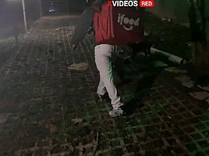 girl in towel gets pizza guy cum facial