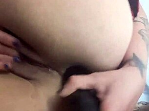 blonde performs anal fingering solo