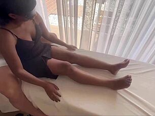 Hot teen succumbs to intense tantric massage therapist.