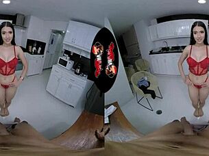 A stunning latina with a perfect body gets fucked hard in virtual reality.