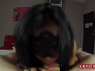 ladyboy slut darly sucking and fucking with spitting and facial