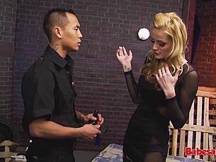 Cute Blonde Gets Out Of DUI By FUCKING The Cop. Intense Interracial Facial Action