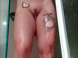 She returns from gym, enjoys shower, and films it for you part 1