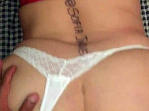 my wife in lingerie bends over for doggystyle action with her big ass