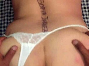 my wife in lingerie bends over for doggystyle action with her big ass