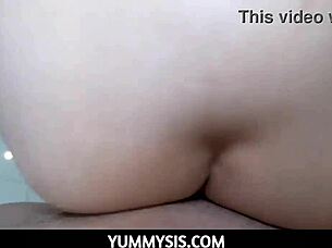 Stepsister Bangs Stepbrother While Cleaning The Floor