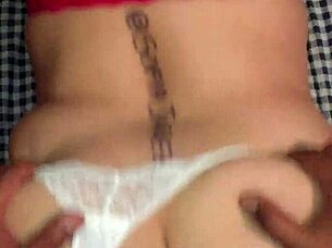 my wife in lingerie bends over for doggystyle action with her big ass