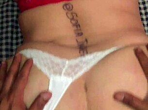 my wife in lingerie bends over for doggystyle action with her big ass