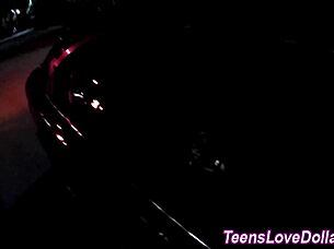 This teen rides a cock right in public! So risky and hot. 😈