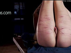 i got these bruises from thin whip in bdsm session with teen blonde