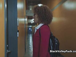 Emotional Tutoring Session With Black Teen Coed