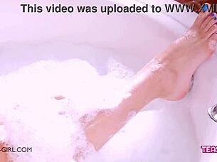 check out this amazingly hot blonde teen swallowing cum after anal