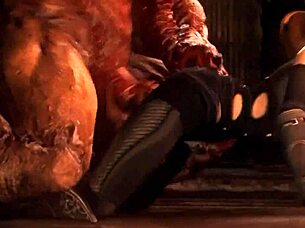 Kunoichi battles monsters in hardcore version, intense monster encounters