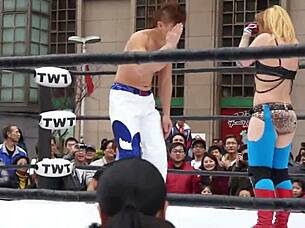 Wrestling Match Between Dou Yu and Apple Miyuki