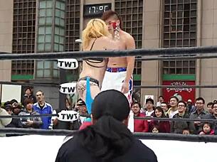 Wrestling Match Between Dou Yu and Apple Miyuki