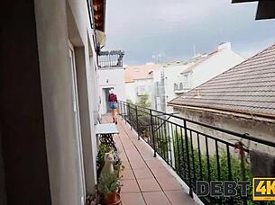 debt4k blonde watches every step closely