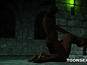 That masked cartoon babe is getting rough sex