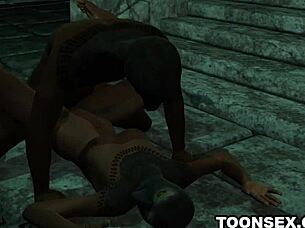 That masked cartoon babe is getting rough sex