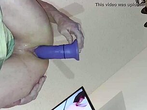 Woman Engages in Ass Play with Toys and Anal Fucking