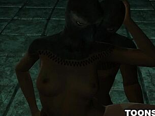 That masked cartoon babe is getting rough sex