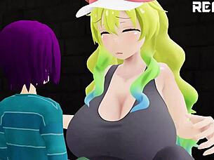 Giantess uses reduction spell on shota?