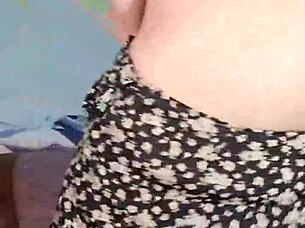 teen girl dances to reaggaeton mix on webcam, showing off her moves and having fun with friends