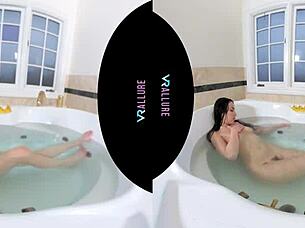 Jade Baker relaxes in the bath