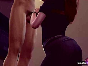 Inspectors finger and lick in office 3d animation