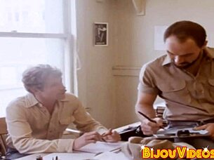 Retro gay dude spreads legs for amazing ass banging