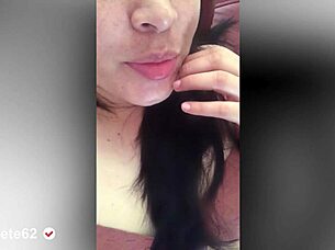 Sexy Latina Lies In Bed Waiting For Big Cumshot On Her Face