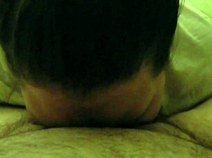 My wife suckin' and gaggin' on my dick, fat bbw milf in rough homemade pov