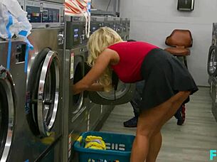 Milf Katie Morgan takes multiple loads at the laundromat?