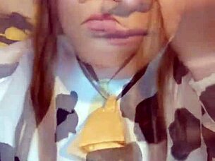 Watch this hot latina ride in cowgirl on shaved pussy