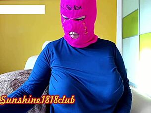 royal blue skimaskgirl busty webcam model shows off her big tits, pussy, and ass on cams 😍