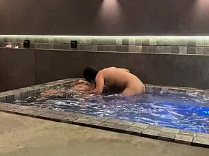 I grabbed the brunette from behind and pounded her pussy so hard she screamed